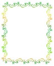 Floral gradient frame with butterfly. Royalty Free Stock Photo