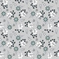 Floral gray seamless vector pattern.