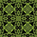Floral greek vector seamless pattern. Ornamental modern colorful background. Repeat arabesque green backdrop. Ornate Royalty Free Stock Photo