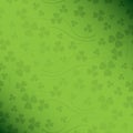 Floral green saint patrick vector background with gradient and trefoil