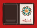 Floral greeting card design for Ramadan Mubarak. Royalty Free Stock Photo