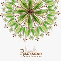 Floral greeting card for holy month, Ramadan Kareem celebration. Royalty Free Stock Photo