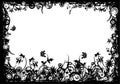 Floral grunge frame, vector Royalty Free Stock Photo