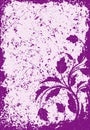 Floral grunge vector background in violet tones for your design Royalty Free Stock Photo
