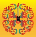Floral Guitar Background