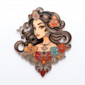 Floral Hair Enamel Pin: Colorful Woodcarvings And Baroque Extravagance