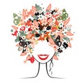 Floral hairstyle, woman