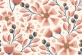 Floral seamless pattern in pastel color