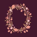 Floral hand drawn wreath