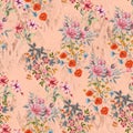 Floral Hand Made Digital Design Pattern, colours available in design,