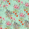 Floral Hand Made Digital Design Pattern, colours available in design,