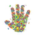 Floral hand shape.