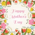 floral happy mothers day wishes. Vector illustration decorative design