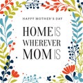 floral happy mothers day wishes. Vector illustration decorative design