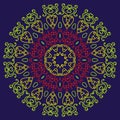 Floral heart on a blue background. Love mandala.