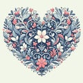 Floral Heart Frame ,intricate heart-shaped floral frame in captivating 