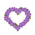 Floral heart with lilac flowers