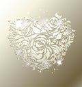 Floral heart on pearl background