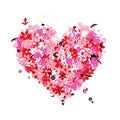 Floral heart shape, love Royalty Free Stock Photo