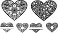 Floral Heart Template For Paper Cutting and Laser Cutting and more