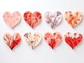 Floral hearts collection, hand drawn hearts for cards and invitations.