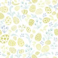 Floral holiday pattern. Easter egg seamless background. Royalty Free Stock Photo