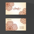 Floral Horizontal Business Card or Visiting Card. Royalty Free Stock Photo