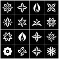 Floral icons. Design elements set. Symbolic flowers