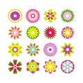 A set of colors for stickers, wrapping paper. Floral vector icons.White background Royalty Free Stock Photo