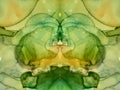 Floral Ink Artwork. Ink Paint Abstract. Rainbow Royalty Free Stock Photo