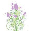 Floral Ink Grunge Design Royalty Free Stock Photo