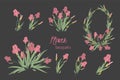 Floral iris retro vintage background