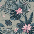 Floral jungle tropic abstract color seamless