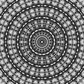 Floral kaleidoscopic pattern. Monochrome geometric ornament . Mandala . Abstract black and white background