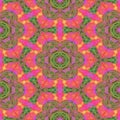 Floral kaleidoscopic pink seamless pattern image