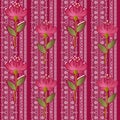 Floral lacy seamless pattern with flowers on pink