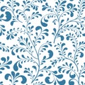 Floral leaf branch seamless pattern. Abstract ornamental flowers Royalty Free Stock Photo