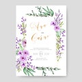 Beautiful watercolor wedding card template