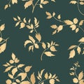 Floral leaves seamless pattern. Foliage garden background. Floral ornamenal tropical nature summer palm leaves decorative retro Royalty Free Stock Photo