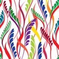 Floral leaves wallpaper in Hawaiian style