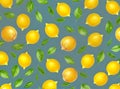 Floral lemons leaves volumetric pastel tones