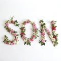 Floral letter Son on white background Royalty Free Stock Photo