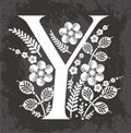 Floral letter Y