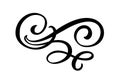 Floral lines filigree design elements. Vector vintage line elegant dividers and separators, swirls and corners