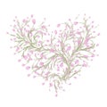 Floral love bouquet for your design, heart shape Royalty Free Stock Photo