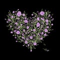 Floral love bouquet for your design, heart shape