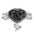 Floral love card. Heart