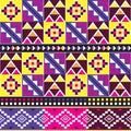 Tribal Kente cloth style vector pattern, african seamless design with geometric shapes inspired by traditional fabrics or textiles Royalty Free Stock Photo