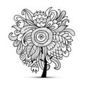 Floral magic tree, sketch for your design