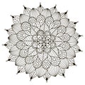 Floral mandala for coloring book